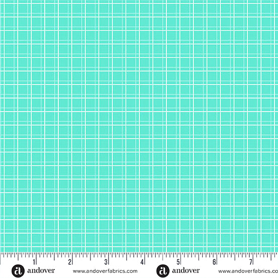 Aqua Parallel Play Color Pop Playground Cotton 44"/45" Fabric Per Yard - Prismatic Fiber Arts