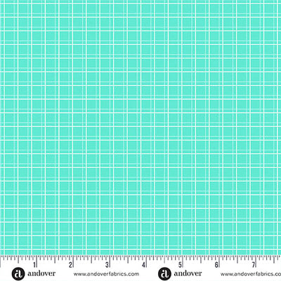 Aqua Parallel Play Color Pop Playground Cotton 44"/45" Fabric Per Yard - Prismatic Fiber Arts