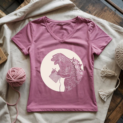 Knitzilla Lady V-neck - Prismatic Fiber Arts