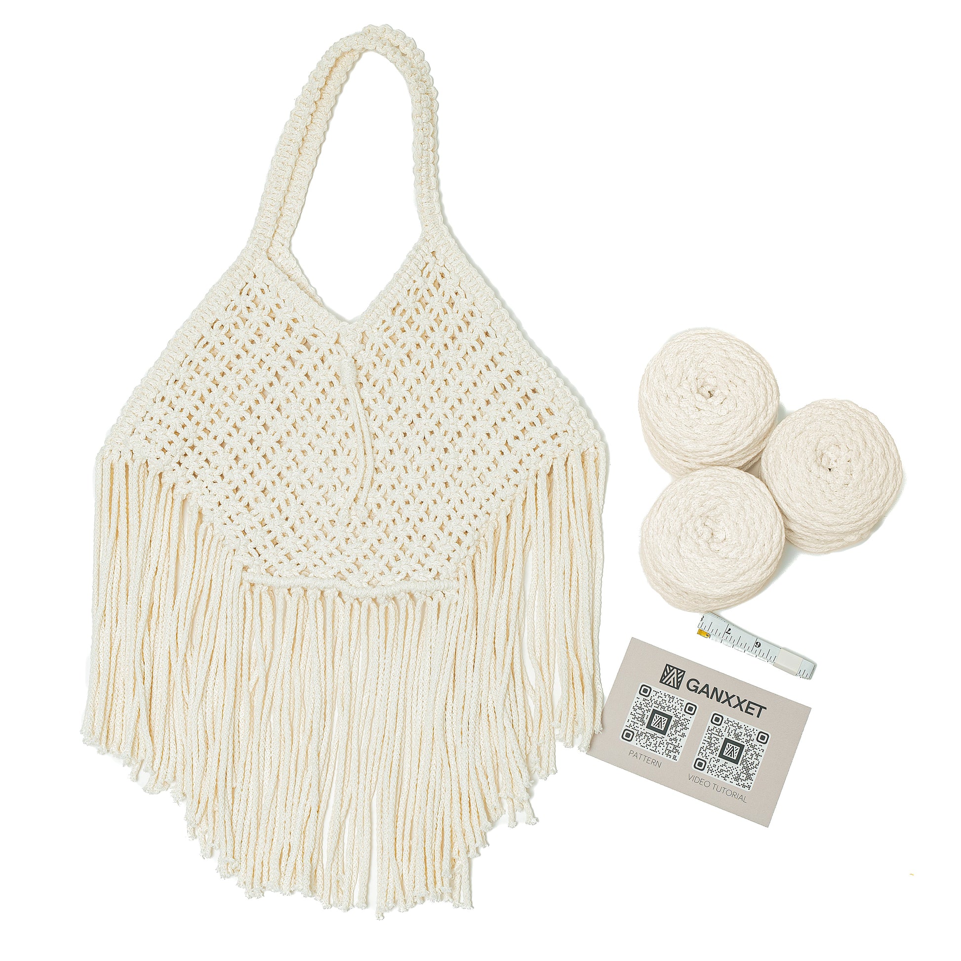 Macrame Fringe Bag DIY Kit by Ganxxet x Miss Knottie - Prismatic Fiber Arts