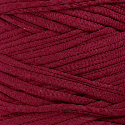 Recycled T-Shirt Fabric Yarn - Berry Red Color - Prismatic Fiber Arts
