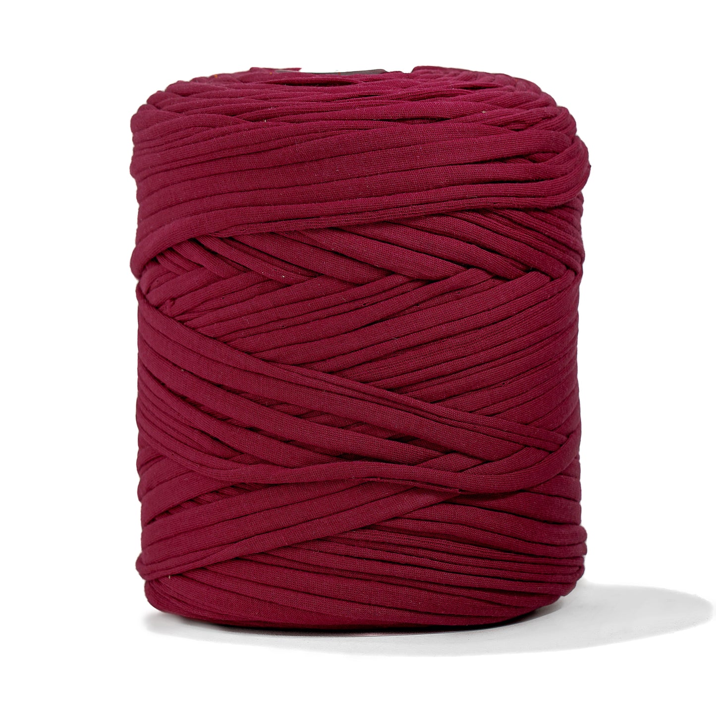 Recycled T-Shirt Fabric Yarn - Berry Red Color - Prismatic Fiber Arts