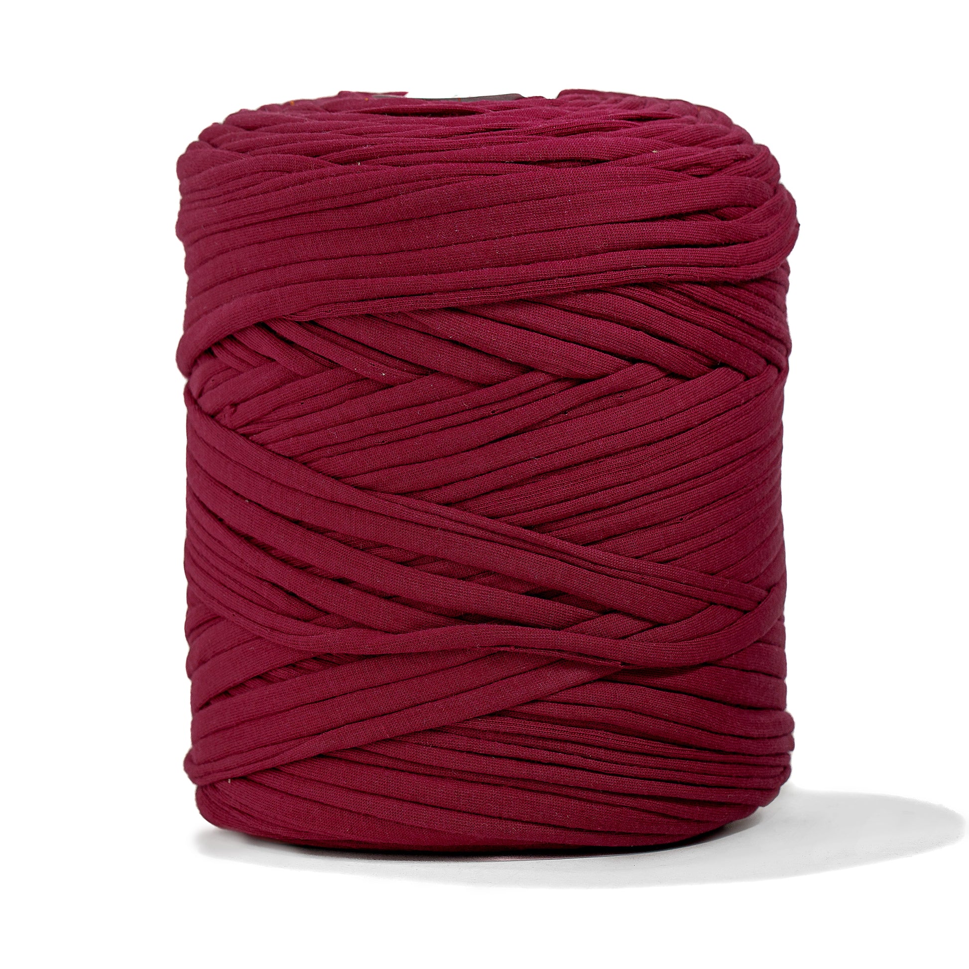 Recycled T-Shirt Fabric Yarn - Berry Red Color - Prismatic Fiber Arts