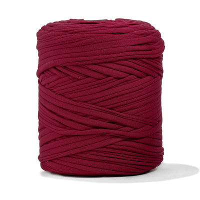 Recycled T-Shirt Fabric Yarn - Berry Red Color - Prismatic Fiber Arts