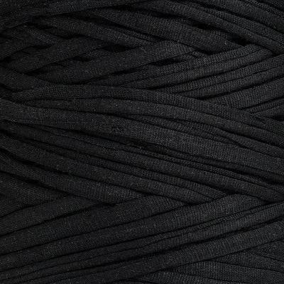 Recycled T-Shirt Fabric Yarn - Black Color - Prismatic Fiber Arts