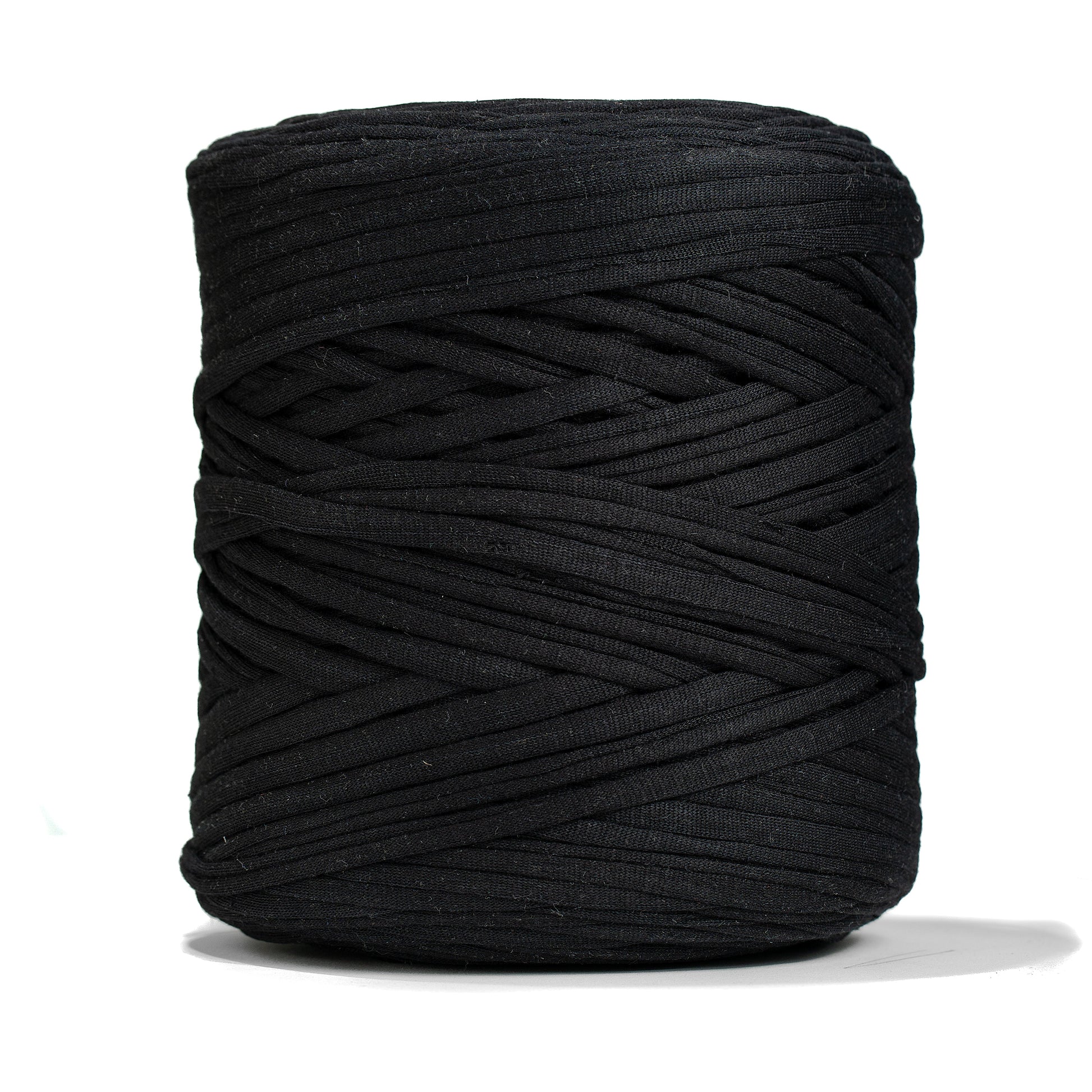 Recycled T-Shirt Fabric Yarn - Black Color - Prismatic Fiber Arts