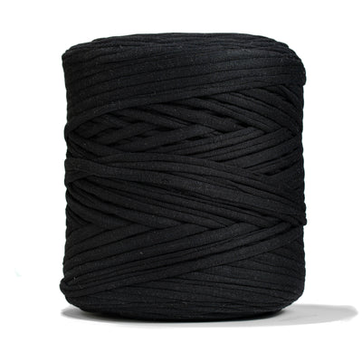Recycled T-Shirt Fabric Yarn - Black Color - Prismatic Fiber Arts