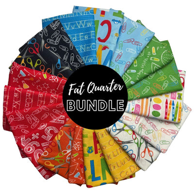 Back to School Fat Quarter Bundle - Set of 18 - Prismatic Fiber Arts