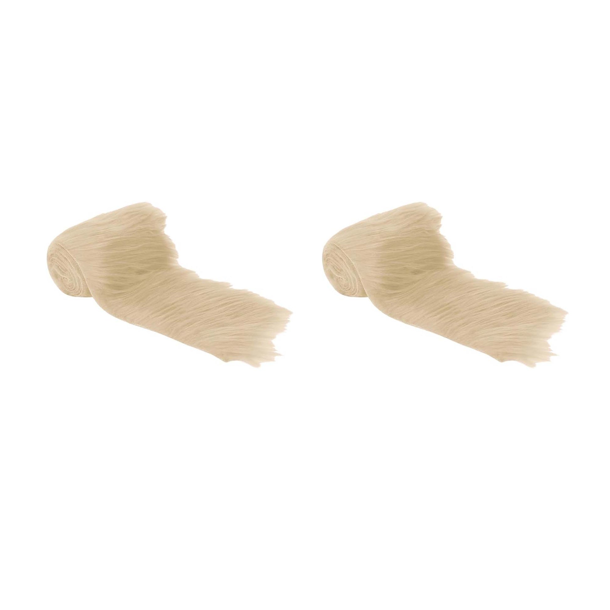 FabricLA Mohair Shaggy Faux Fur Fabric - Pre Cut Strips | Trim Ribbon | DIY Craft, Hobby, Costume, Decoration - Pack of 2 - Prismatic Fiber Arts