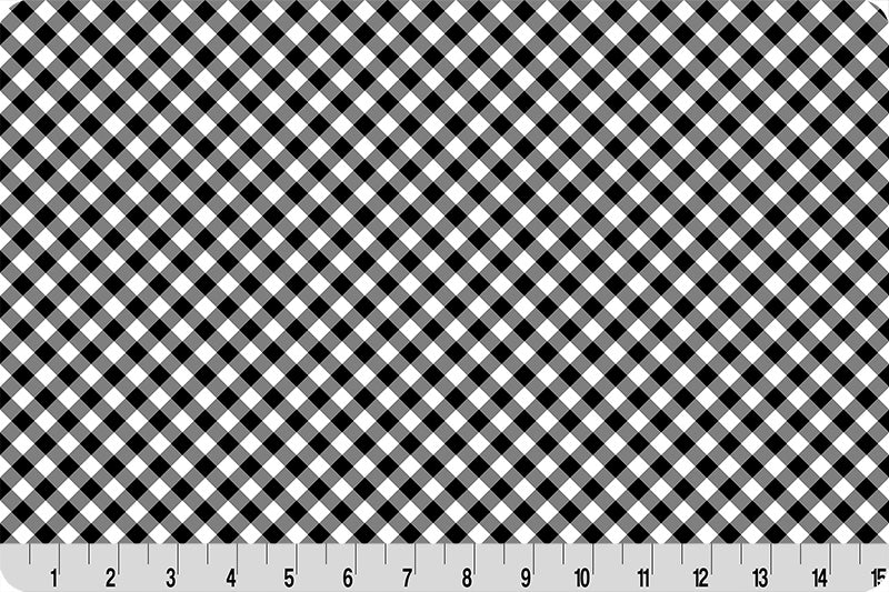 Barely Basics Gingham Quilting Cuddle Black Fabric Per Yard - Prismatic Fiber Arts