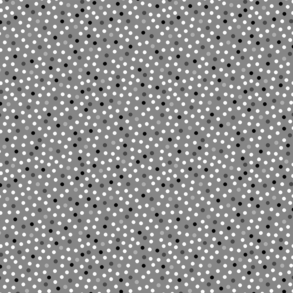 Barely Basics Lots a Dots Quilting Cuddle Gray Fabric Per Yard - Prismatic Fiber Arts