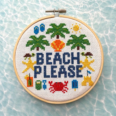 Beach Please Counted Cross Stitch Kit - Prismatic Fiber Arts