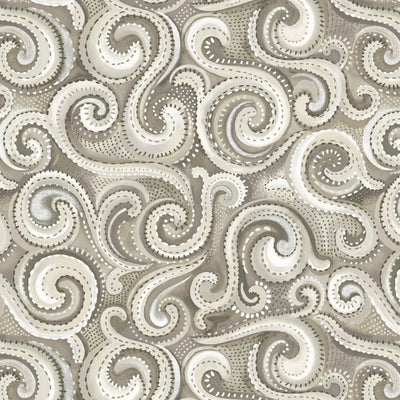 Beige Whirlwind Swirl Cotton Wideback Fabric per yard - Prismatic Fiber Arts