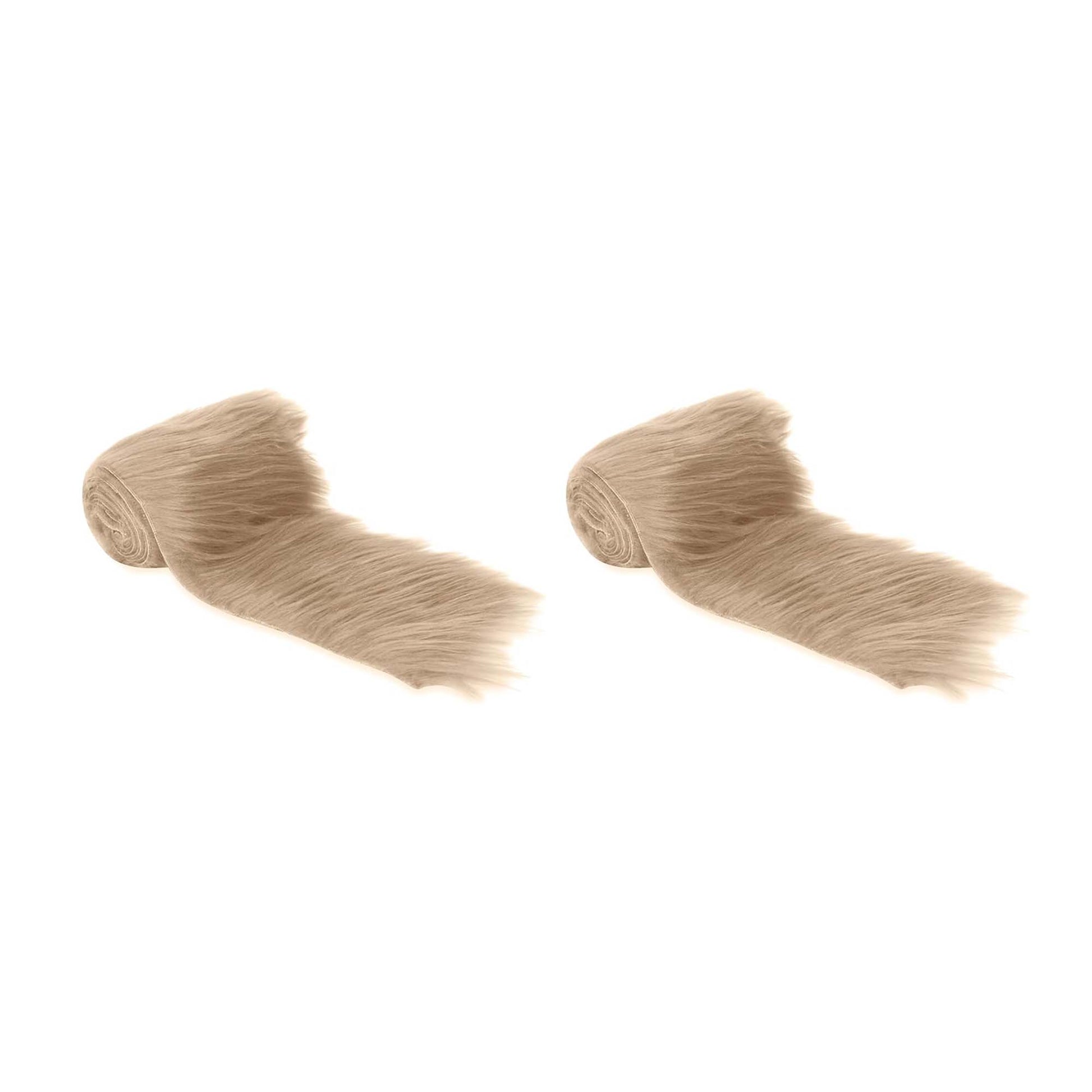 FabricLA Mohair Shaggy Faux Fur Fabric - Pre Cut Strips | Trim Ribbon | DIY Craft, Hobby, Costume, Decoration - Pack of 2 - Prismatic Fiber Arts