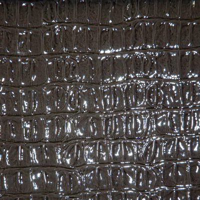 Belagio Enterprises - 17" X 36" Faux Crocodile Vinyl Fabric | BCV-49 Dark Grey - Prismatic Fiber Arts