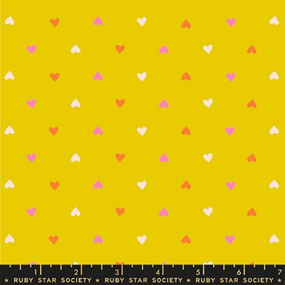 Best Day Ever Golden Hour Hearts Cotton 43"/44" Fabric Per Yard - Prismatic Fiber Arts