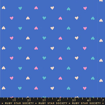 Best Day Ever Lapis Hearts Cotton 43"/44" Fabric Per Yard - Prismatic Fiber Arts