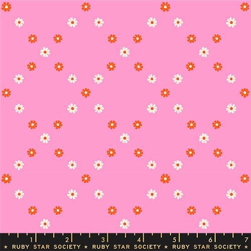 Best Day Ever Pink Flamingo Ditsy Floral Cotton 43"/44" Fabric Per Yard - Prismatic Fiber Arts