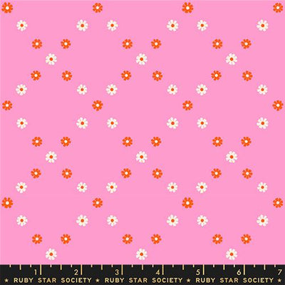 Best Day Ever Pink Flamingo Ditsy Floral Cotton 43"/44" Fabric Per Yard - Prismatic Fiber Arts