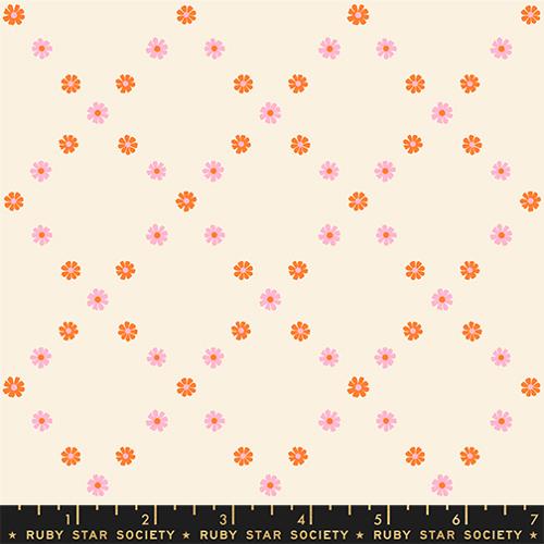 Best Day Ever Posy Orange Ditsy Floral Cotton 43"/44" Fabric Per Yard - Prismatic Fiber Arts