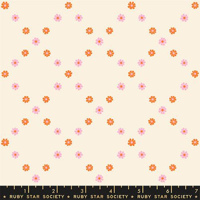 Best Day Ever Posy Orange Ditsy Floral Cotton 43"/44" Fabric Per Yard - Prismatic Fiber Arts