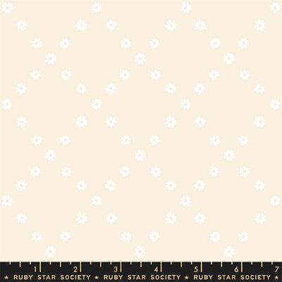 Best Day Ever White On Natural Ditsy Floral Cotton 43"/44" Fabric Per Yard - Prismatic Fiber Arts