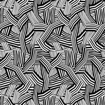Black And White Geometric Lines Cotton Wideback Fabric per yard - Prismatic Fiber Arts