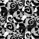 Black And White Large Swirls Cotton Wideback Fabric per yard - Prismatic Fiber Arts
