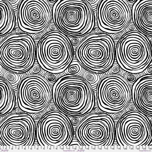 Black And White Onion Rings Cotton Wideback Fabric Per Yard - Prismatic Fiber Arts