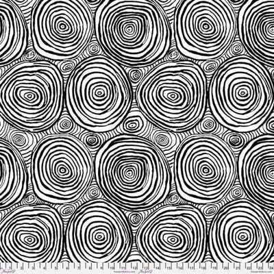 Black And White Onion Rings Cotton Wideback Fabric Per Yard - Prismatic Fiber Arts