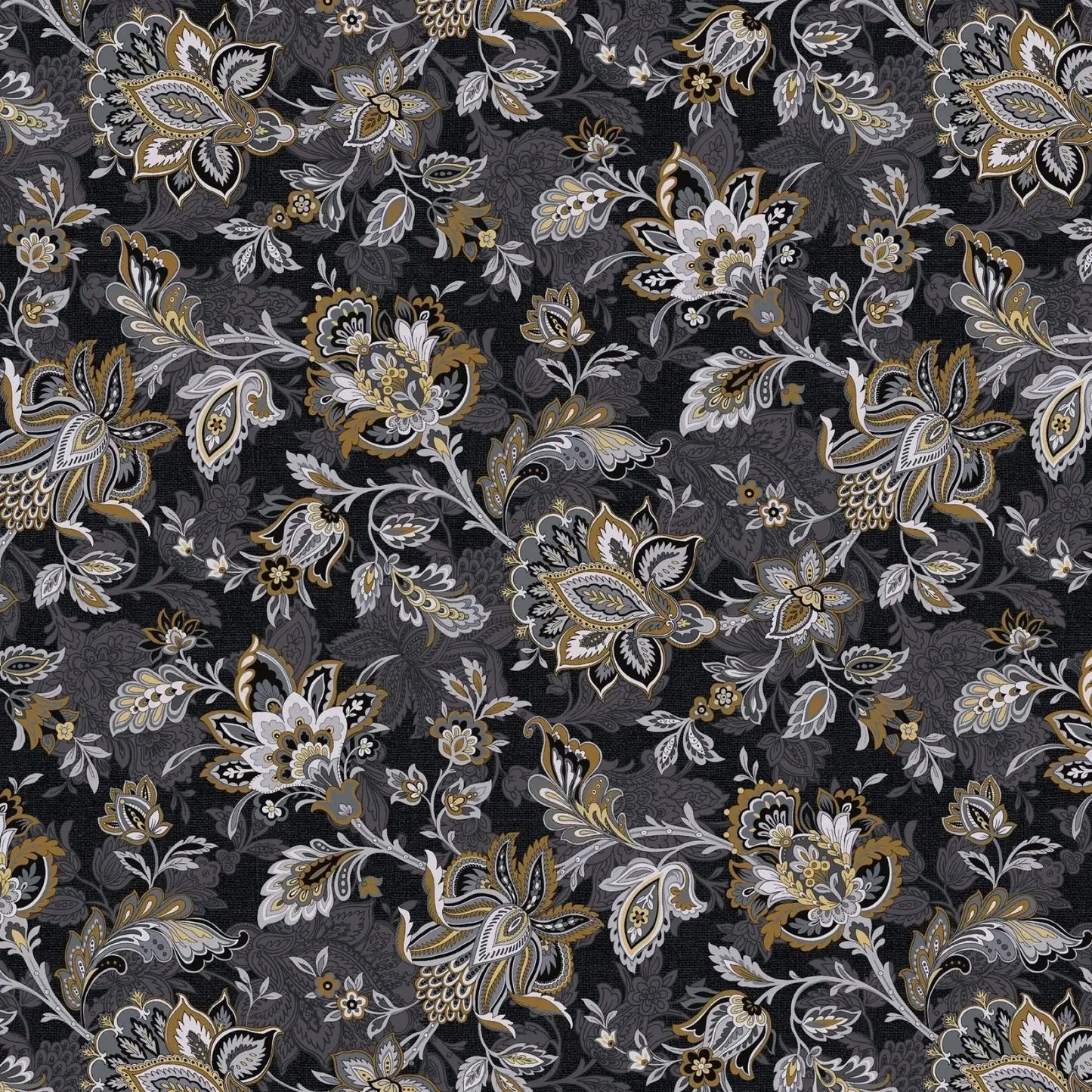 Black Footstool Charcoal Cotton Wideback Fabric - Prismatic Fiber Arts