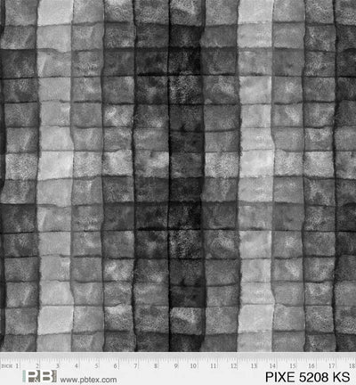 Black Pixels Cotton Wideback Fabric per yard - Prismatic Fiber Arts