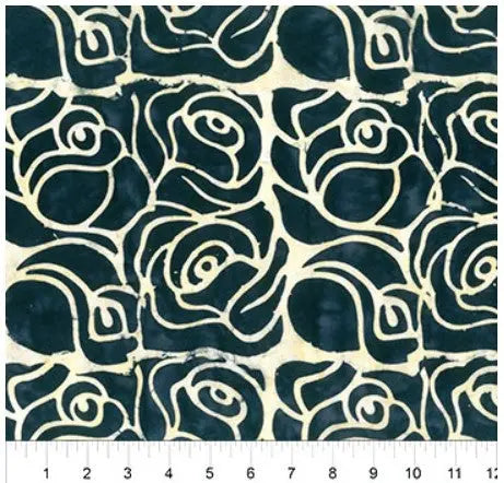 Black Roses Cotton Wideback Fabric per yard - Prismatic Fiber Arts