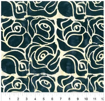 Black Roses Cotton Wideback Fabric per yard - Prismatic Fiber Arts