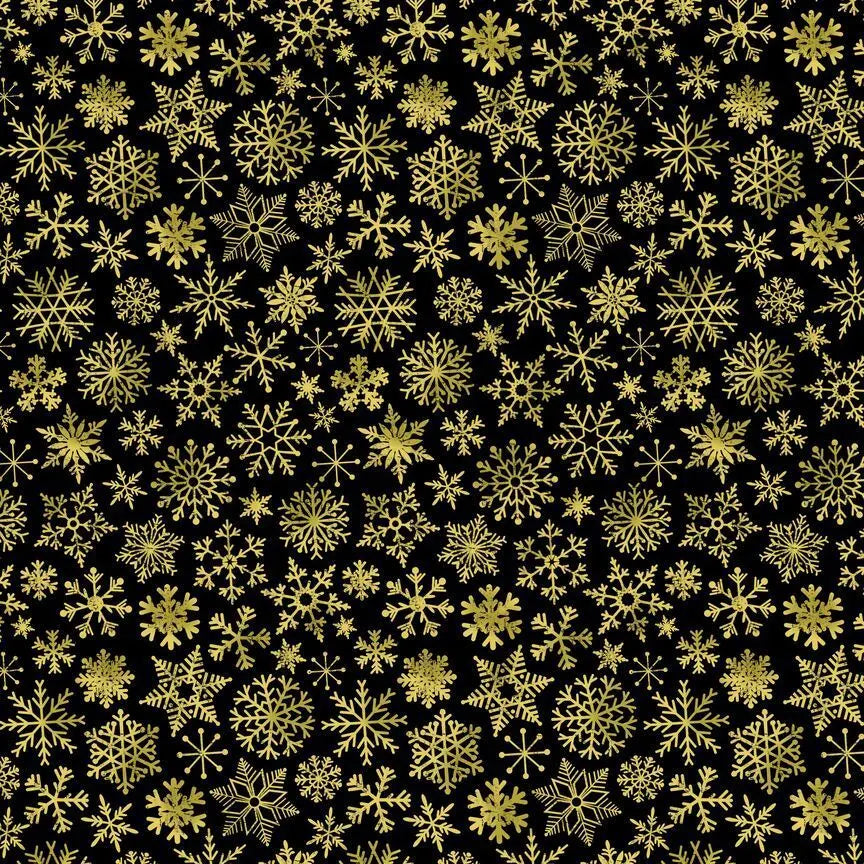 Black Snowflakes Cotton Wideback Fabric Per Yard - Prismatic Fiber Arts