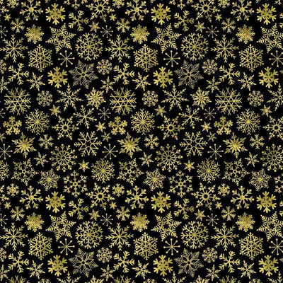 Black Snowflakes Cotton Wideback Fabric Per Yard - Prismatic Fiber Arts