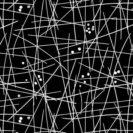 Black Swizzle Stick Wideback Fabric Per Yard - Prismatic Fiber Arts