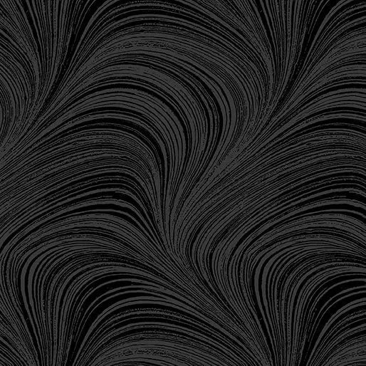 Black Wave Texture Flannel Wideback Fabric Per Yard - Prismatic Fiber Arts