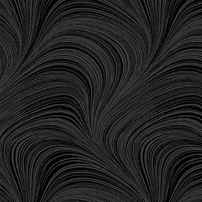 Black Wave Texture Flannel Wideback Fabric Per Yard - Prismatic Fiber Arts