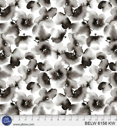 Black & White Floral Butterfly Belle 108" BELW-6156-KW Cotton Wideback Fabric Per Yard - Prismatic Fiber Arts