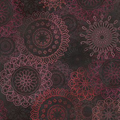Black and Maroon Operetta Lace Flowers Cotton 43"/44" Fabric Per Yard - Prismatic Fiber Arts