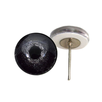 Black Bird Inspired Glass Eyes on Wire Pin Posts
