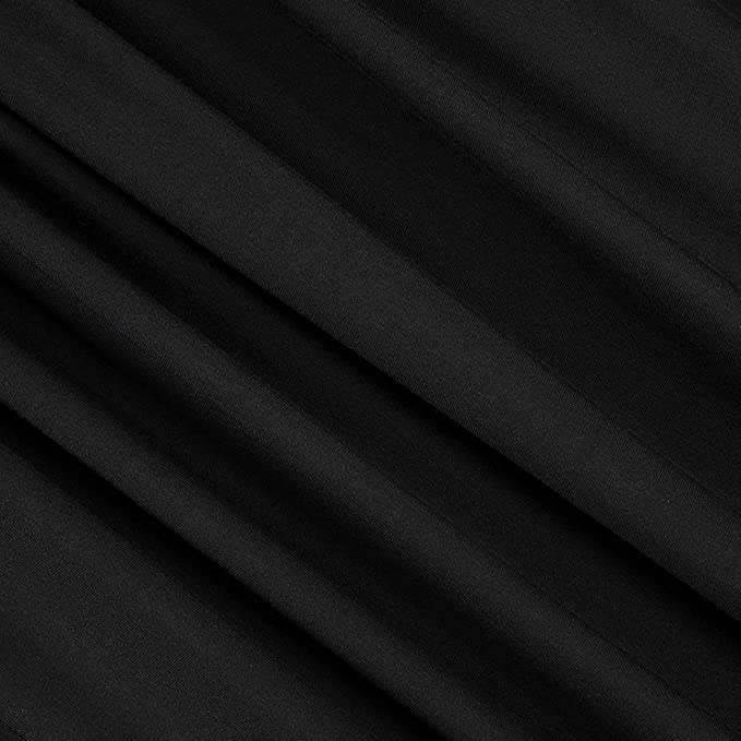 Rayon Spandex Jersey Knit Fabric – Black | 60" Wide, 240 GSM, 4-Way Stretch – By the Yard | FabricLA - Prismatic Fiber Arts