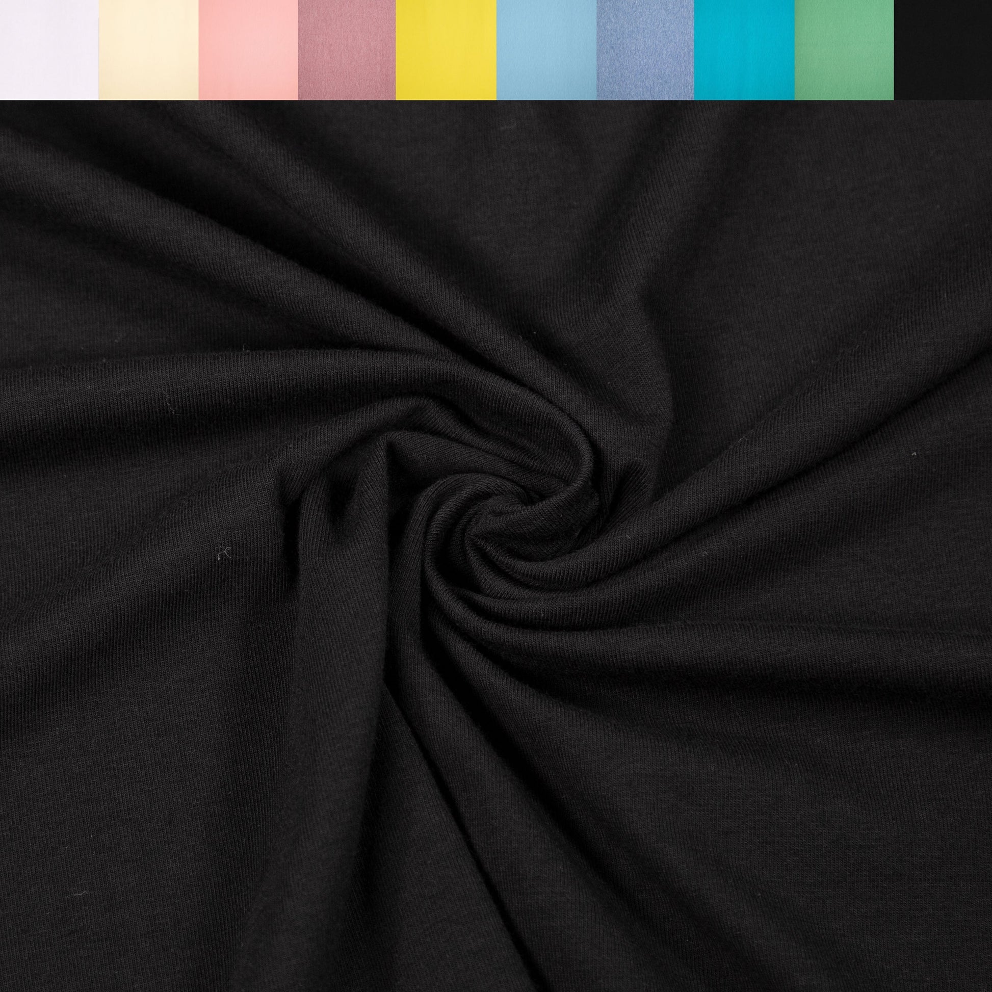 FabricLA 10 oz Cotton Spandex Jersey Knit Fabric – 4-Way Stretch | Black - Prismatic Fiber Arts