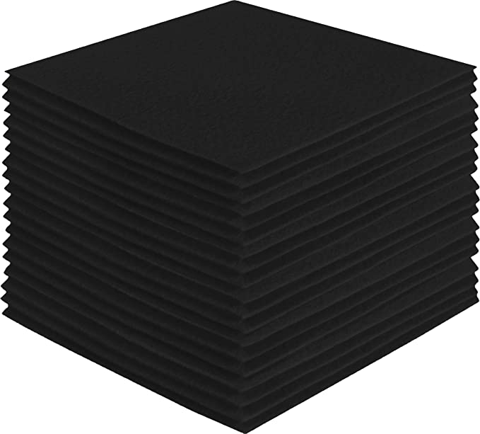 FabricLA Acrylic Felt Craft Sheet Packs – Black | Soft 100% Acrylic Felt Sheets for DIY & Sewing - Prismatic Fiber Arts