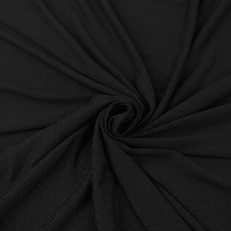 FabricLA 10 oz Cotton Spandex Jersey Knit Fabric – 4-Way Stretch | Black - Prismatic Fiber Arts