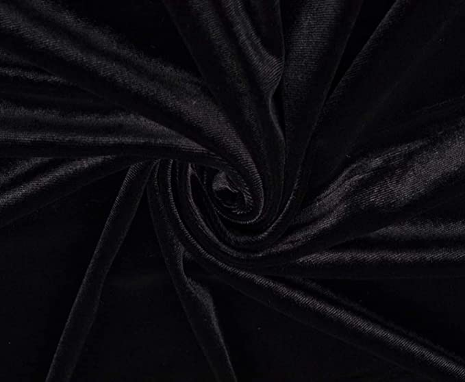 FabricLA Stretch Velvet Fabric by the Yard – Black | 90% Polyester 10% Spandex | 280gsm | 58/60” Wide - Prismatic Fiber Arts