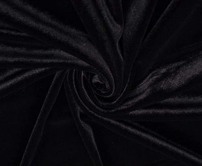 FabricLA Stretch Velvet Fabric by the Yard – Black | 90% Polyester 10% Spandex | 280gsm | 58/60” Wide - Prismatic Fiber Arts