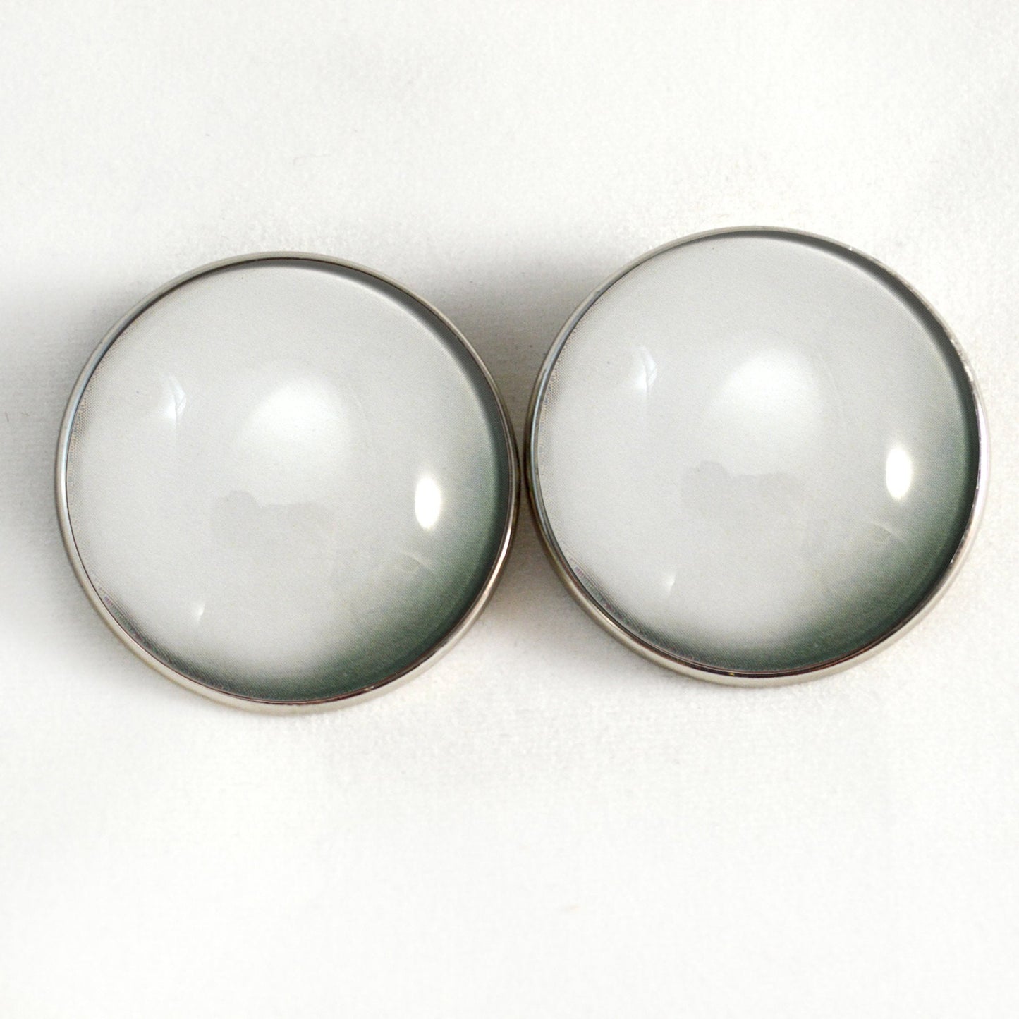 Blank Zombie White Sew-On Button Glass Eyes - Prismatic Fiber Arts