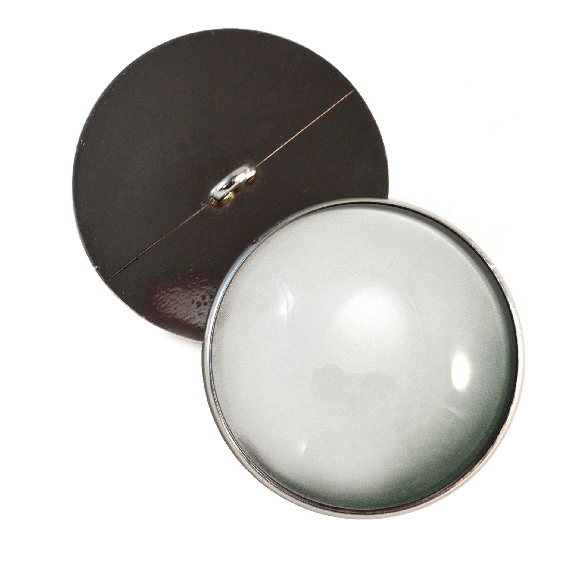 Blank Zombie White Sew-On Button Glass Eyes - Prismatic Fiber Arts